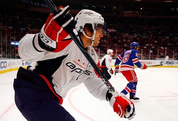 Alexander Ovechkin skates in preseason game